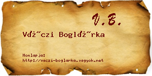 Váczi Boglárka névjegykártya